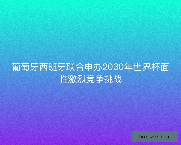 葡萄牙西班牙联合申办2030年世界杯面临激烈竞争挑战 葡萄牙西班牙联合申办2030年世界杯面临激烈竞争挑战