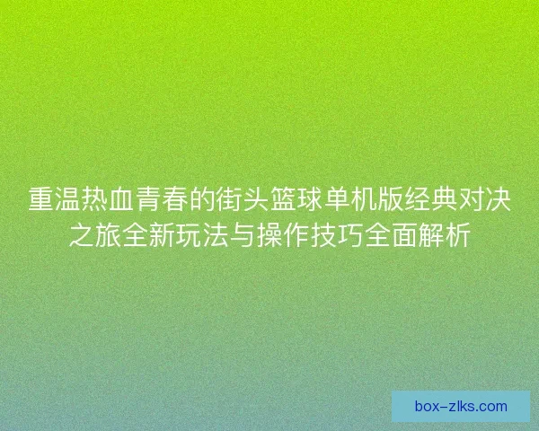 重温热血青春的街头篮球单机版经典对决之旅全新玩法与操作技巧全面解析 重温热血青春的街头篮球单机版经典对决之旅全新玩法与操作技巧全面解析