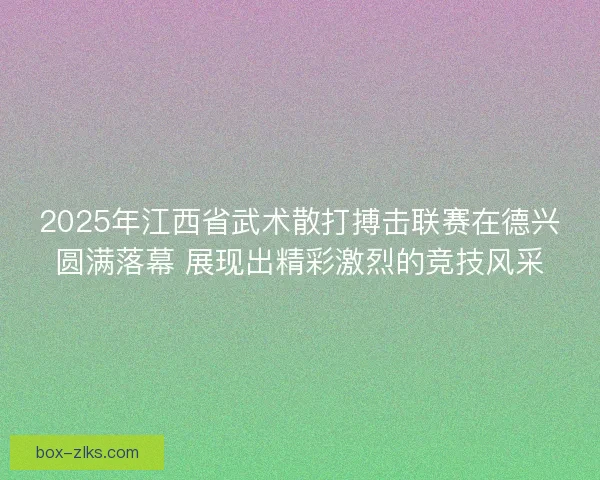 2025年江西省武术散打搏击联赛在德兴圆满落幕 展现出精彩激烈的竞技风采